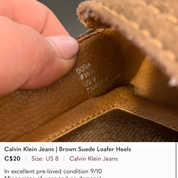 Calvin Klein Jeans | Brown Suede Loafer Heels - Picture 6 of 6